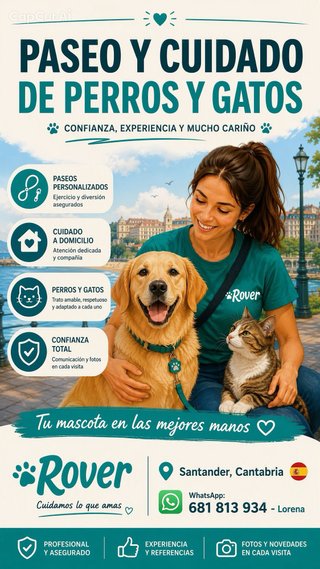 Paseo y cuidado profesional de perros y gatos