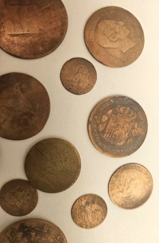 Lote 15 Monedas Cobre Chatarra