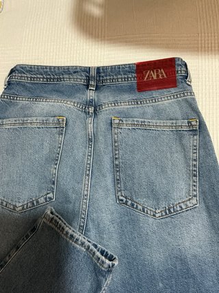 Calças Zara Rasgadas Azuis 90s wide