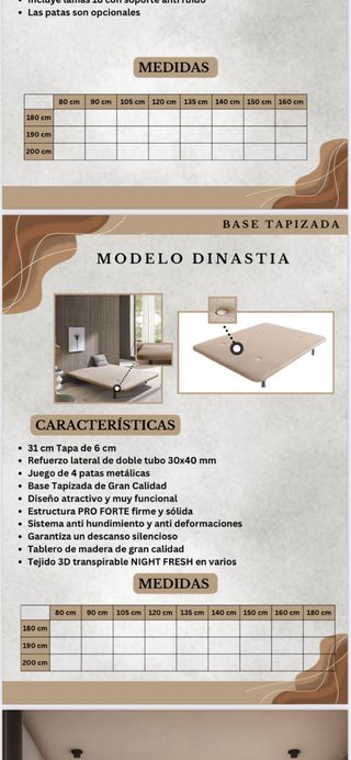 Base tapizada beige