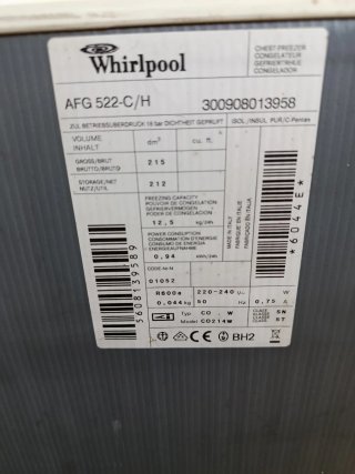 Arcón Congelador Whirlpool Blanco