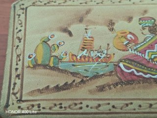 Caja joyero cuero artesanal pintada