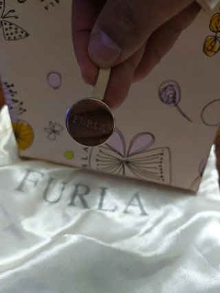 Bolso Furla Beige y Rosa con Dibujos