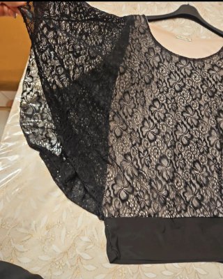 Maglietta donna pizzo  taglia XXXL effetto nude