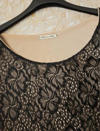Maglietta donna pizzo  taglia XXXL effetto nude