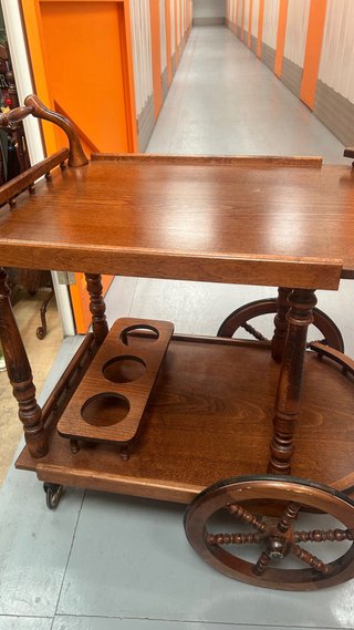 Carrito camarera bar vintage madera ruedas