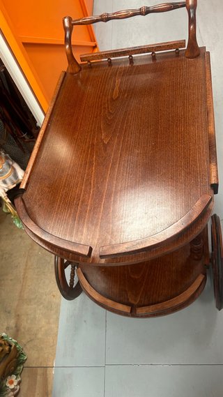 Carrito camarera bar vintage madera ruedas