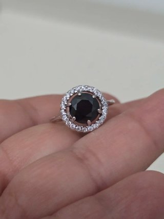Anillo Plata 925 con Circonita Negra