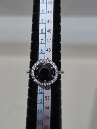 Anillo Plata 925 con Circonita Negra