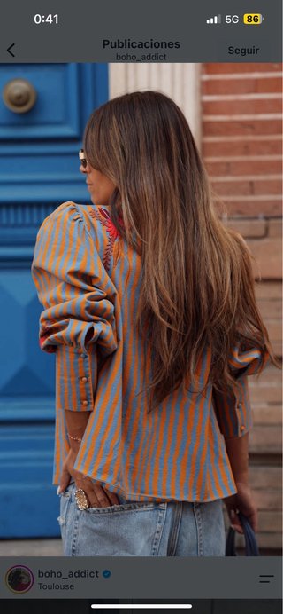 Chaqueta Zara bordada rayas