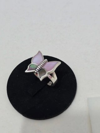 Anillo Plata 925 Mariposa Madre Perla