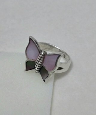 Anillo Plata 925 Mariposa Madre Perla