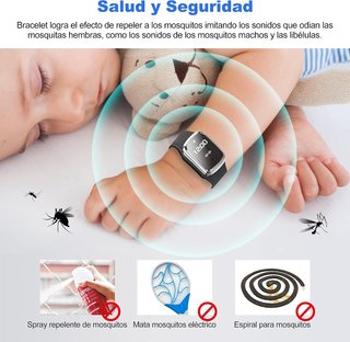 Pulsera Repelente Mosquitos Ultrasónico Negro