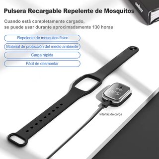 Pulsera Repelente Mosquitos Ultrasónico Negro