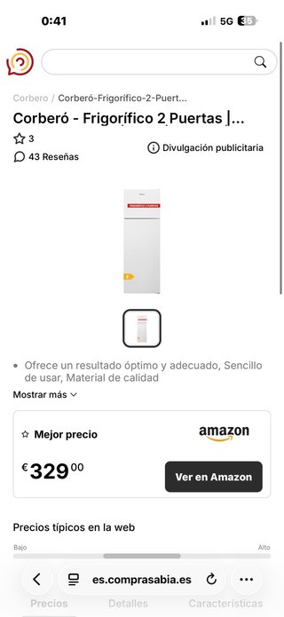 Nevera Corbero Nueva Tara con Garantía