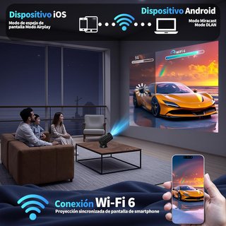SIN ABRIR Proyector 4K WiFi 6 Bluetooth 5.2