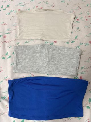 Lote 3 Tops Tirantes XS (Azul, Gris, Beige)