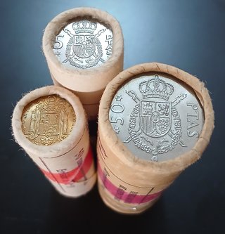 1, 5 y 50 Ptas (Tres Cartuchos de 1975 *78)