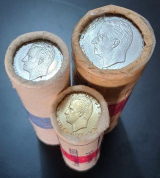 1, 5 y 50 Ptas (Tres Cartuchos de 1975 *78)