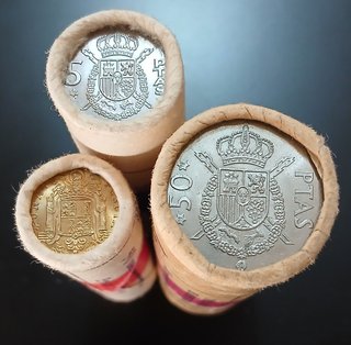 1, 5 y 50 Ptas (Tres Cartuchos de 1975 *78)