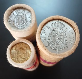 1, 5 y 50 Ptas (Tres Cartuchos de 1975 *78)