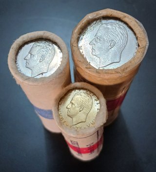 1, 5 y 50 Ptas (Tres Cartuchos de 1975 *78)