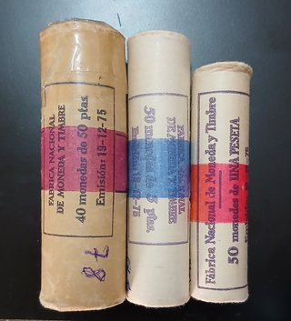 1, 5 y 50 Ptas (Tres Cartuchos de 1975 *78)