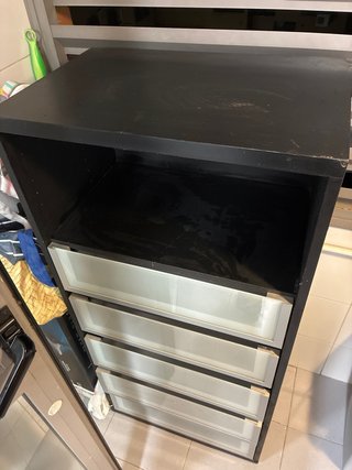 Cajonera Ikea Negra con Cajones Transparentes