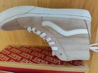 Zapatillas Vans Altas Rosa y Blanco