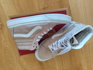 Zapatillas Vans Altas Rosa y Blanco