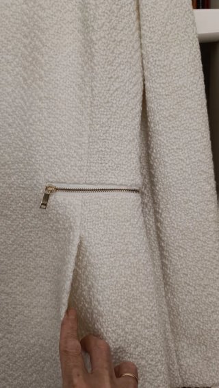 Abrigo Tweed Blanco Roto Mango