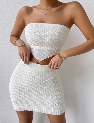Conjunto Top y Falda Blanco Talla M