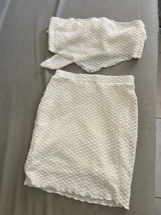 Conjunto Top y Falda Blanco Talla M