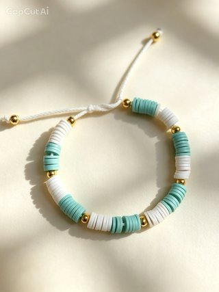 Pulsera perlas blancas y rosas con charm estrella.