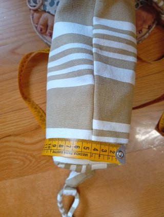 Bolso bandolera de loneta a rayas