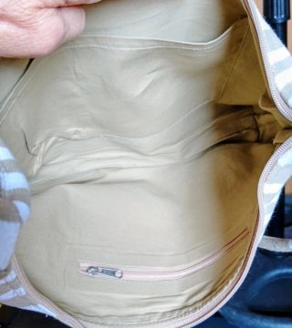 Bolso bandolera de loneta a rayas