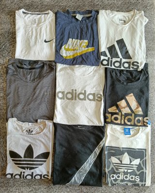 Lote 9 Camisetas Nike Adidas Tallas S-XL