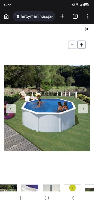Piscina elevada GRE redonda 3x3x1.2m