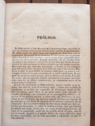 Libro muy antiguo COMPENDIO DE TOXICOLOGÍA GENERAL