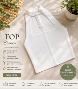 Top Blanco Zara Talla S