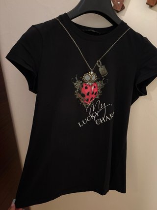 Liu Jo maglietta nera con stampa ladybug