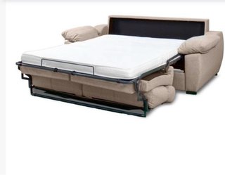 Sofá Cama Beige Tela