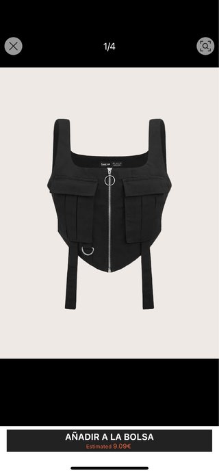 Top corto SHEIN nero con zip