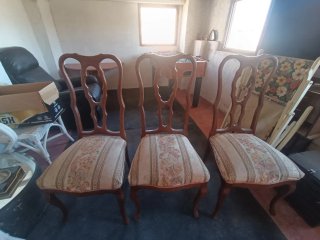 Sillas Vintage Madera y Tela
