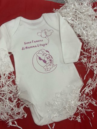 Body personalizzato Minnie Mamma e Papà , Zia