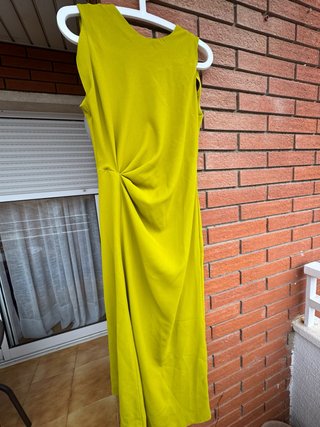Vestido midi lima drapeado