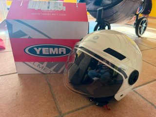 Casco de moto blanco YEMA