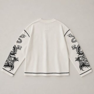 Sudadera oversize blanca con dragones