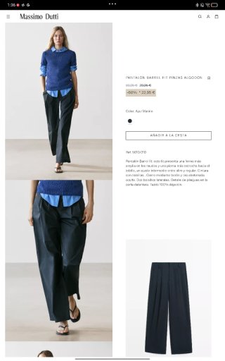 Pantalón Massimo Dutti Negro L