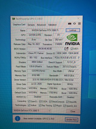 RTX 3060 Ti Gigabyte 8GB
